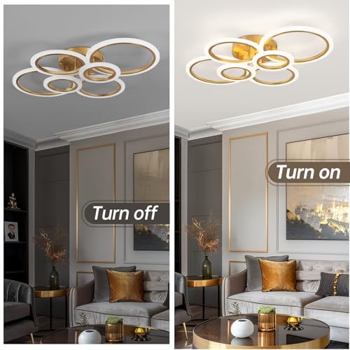 Gold Modern Flush Mount Ceiling Light
