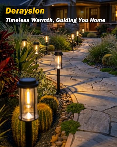 8 Pack Solar Pathway Lights Outdoor 21" LED Solar Garden Lights (8 Count)