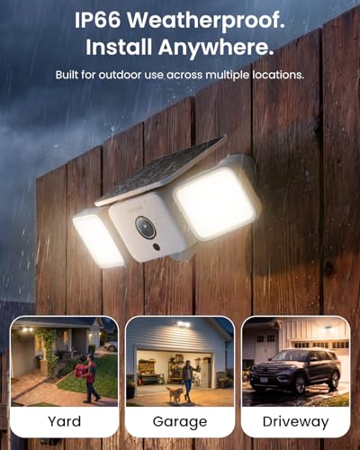 Solar Floodlight Security Cameras Wireless Outdoor