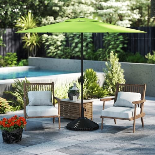 9FT Lyon Outdoor Patio Umbrella Outdoor Table Umbrella with Crank Market Umbrella 8 Sturdy Ribs UV Protection Waterproof and Push Button Tilt for Garden Deck Backyard Pool