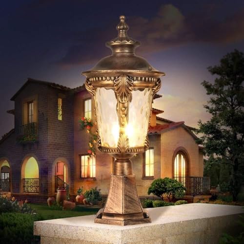 Traditional Outdoor Retro Pillar Light Classical Courtyard Column Lights Villas Door Aisle Garden Post Lamp Terrace Landscape Decorative Lighting Streetlights