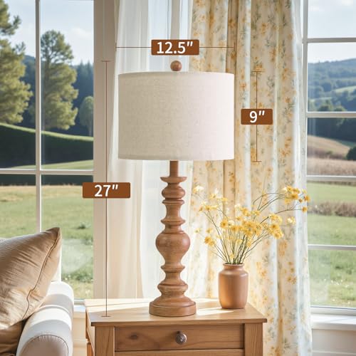 27" Light Brown Table Lamps Set of 2