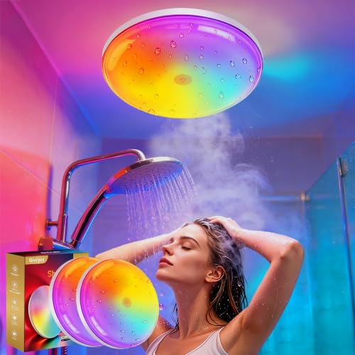 2Pack IP66 Waterproof 17 Colors 7’’ LED Shower Light (2 Count)