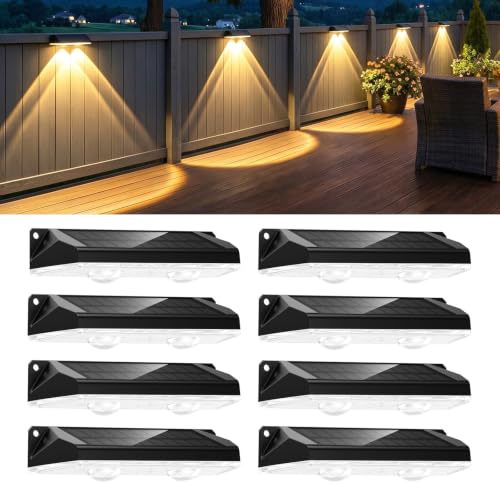 8 Pack Solar Fence Lights Outdoor (8 Count)