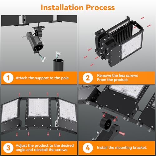 2025 New Upgraded 450W Dusk to Dawn LED Parking Lot Light 67500lm 5000K (3 Count)