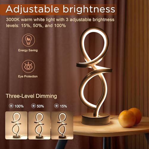 RGB Modern Small Table Lamp with LED Spiral Design