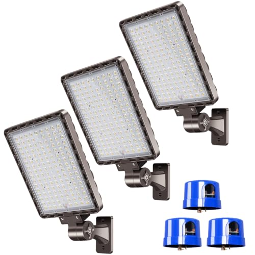 LED Parking Lot Light Dusk to Dawn Photocell 52500LM 5000K 3Pack (3 Count)