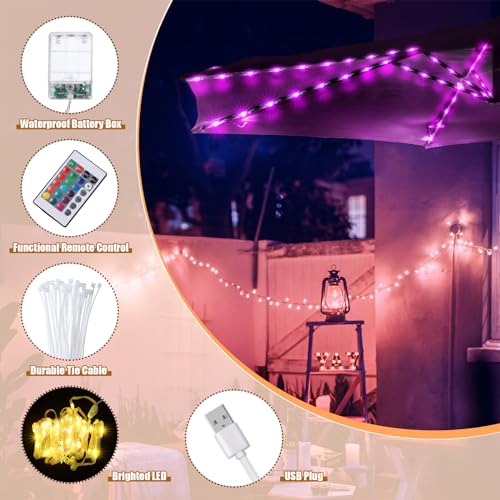 Patio Umbrella String Lights