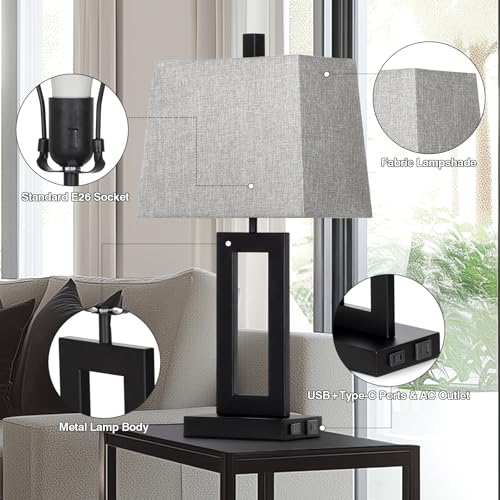 Bedside Table Lamp Set of 2 (2 Count)