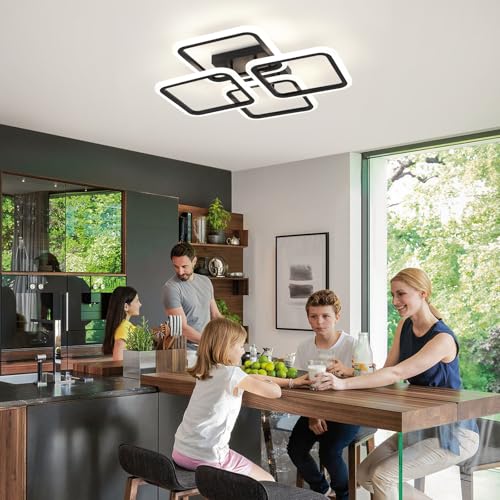23.6inch Modern LED Ceiling Light 50W Dimmable Ceiling Lamp with Remote Control Square LED Flush Mount Ceiling Light Dining Room