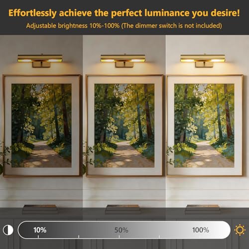 12 inch Hardwired Picture Light for Wall Brass Picture Light Wired