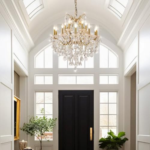 15 Lights Brass K9 Crystal Chandelier for Dining Room