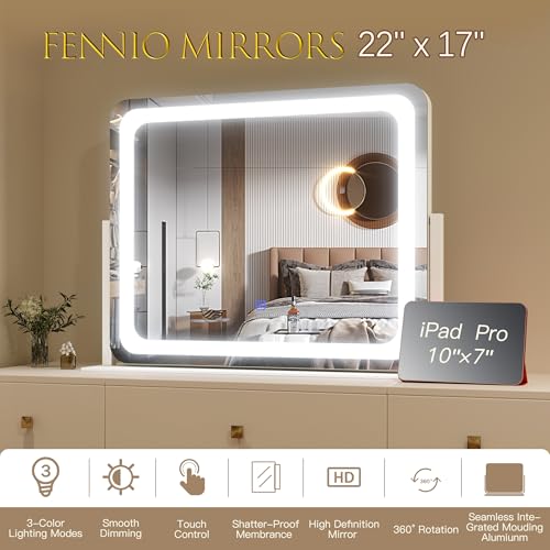 Vanity Mirror with Lights 22''x17'' Makeup Mirror with Lights