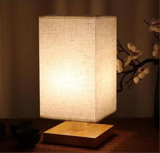 Japanese Lantern Bedside Bamboo Lamp - Table Lamp Japanese Decor Flower Lamp for Nightstand, Dresser, Living Room, Kids Room, Dorm, Office (Instructions + Lightbulb Included) (F)
