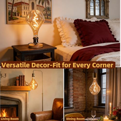 Oversized Irregular Vintage LEDEdison Bulbs Dimmable 2200K 5W Amber E26 1PK
