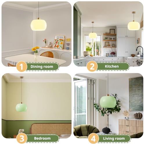 2 Pack Hardwire Hanging Pendant Light Glass Light Ceiling Fixtures