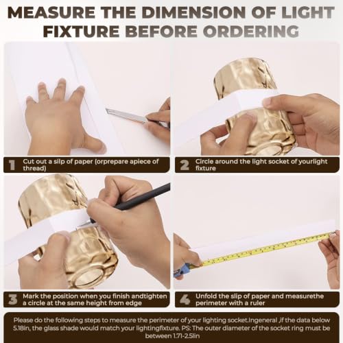 3 Pack Amber Glass Lamp Shade Replacements