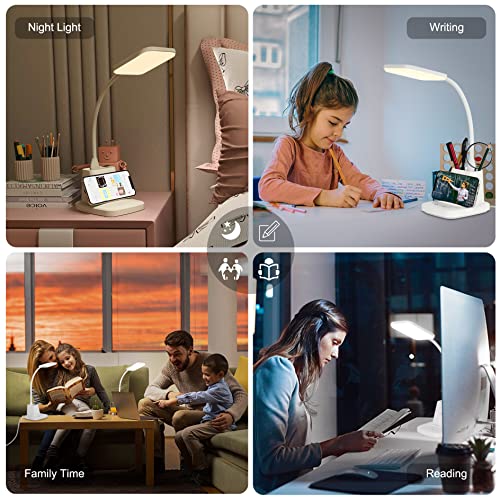 LED Desk Lamp with 10W Wireless Charging & Pen Holder