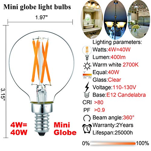 G16.5 E12 Candelabra Bulb 40 watt (6 Count)