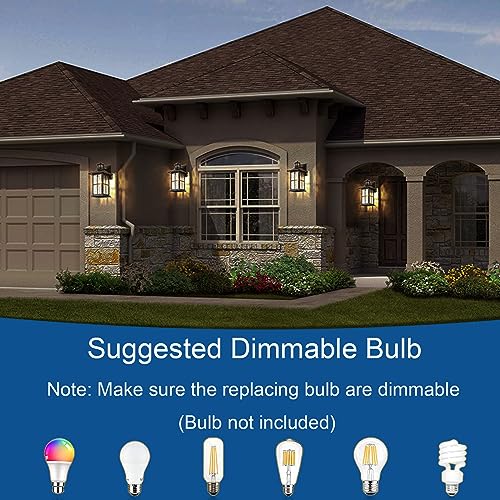 Motion Sensor Porch Light Black Dusk to Dawn Outdoor Wall Lantern