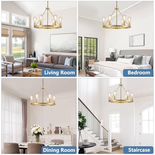 Gold Wagon Wheel Chandelier (6 Count)