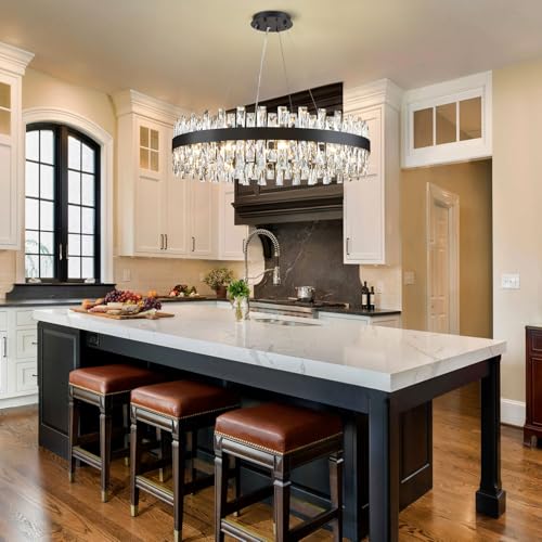 Modern Black Crystal Chandelier Lights