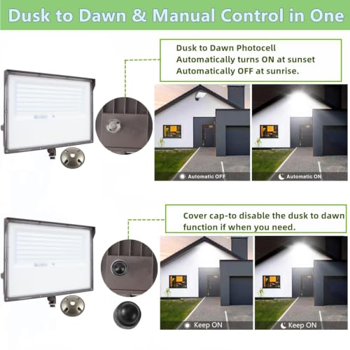 200W Outdoor LED Flood Light Dusk to Dawn with Knuckle