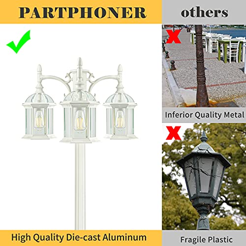 3 Head Outdoor Lamp Post Light Birdcage