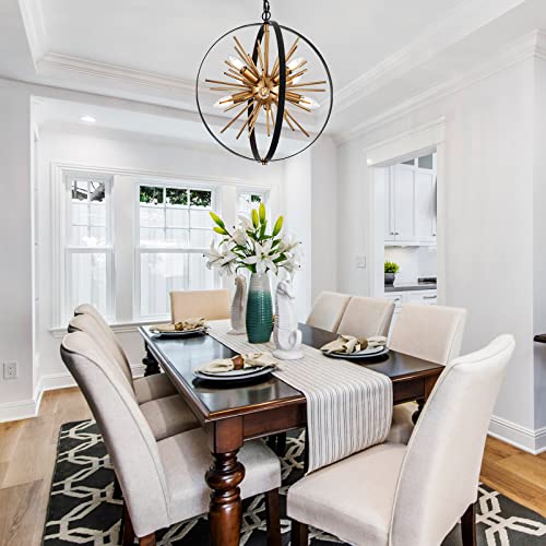 17.7" Black Gold Globe Sputnik Chandelier