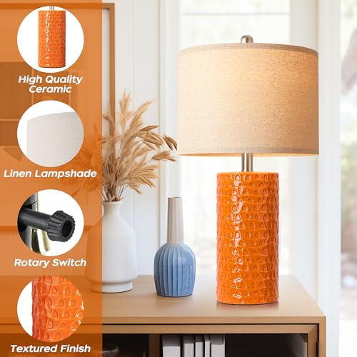 23" Modern Ceramic Table Lamp Set of 2 (2 Count)