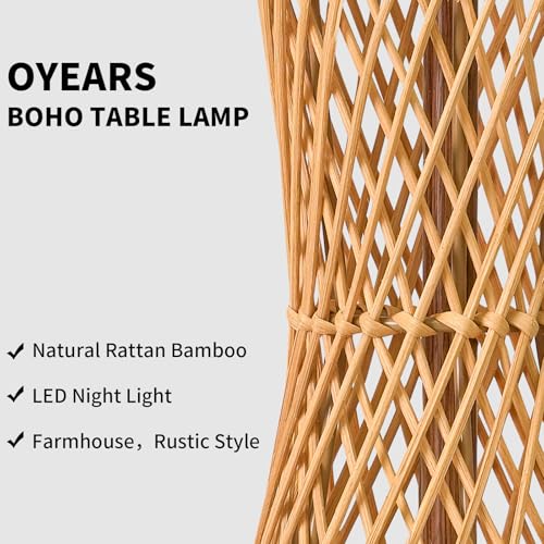 27" Table Lamps Set of 2 with Rattan & Dual Lights (2 Count)