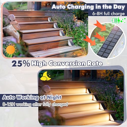 Solar Step Lights for Outside (12 Count)