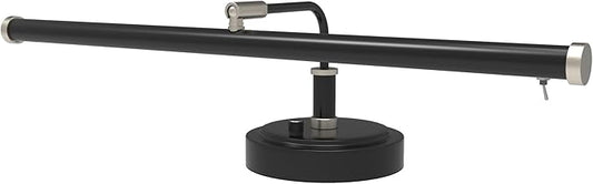 Cocoweb 19" Black with Brass Accents LED Directional Piano Desk Lamp - PLED101D (Satin Nickel) - Aura Lighting