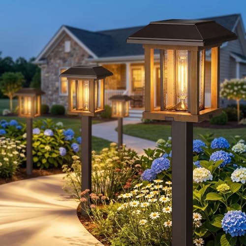 Solar Pathway Lights Outdoor 4 Pack (4 Count)