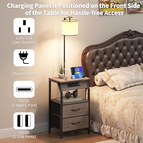 End Table with Floor Lamp