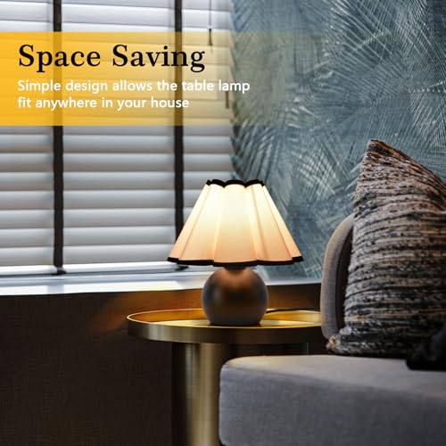 Matte Black Small Touch Control Table Lamp for Bedroom