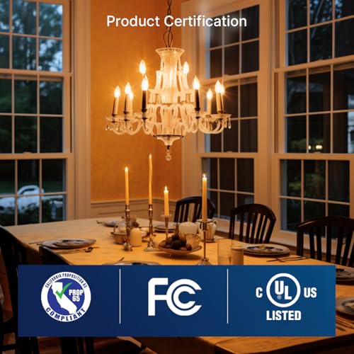 Amber LED Candelabra Light Bulbs 40W Equivalent (48 Count)