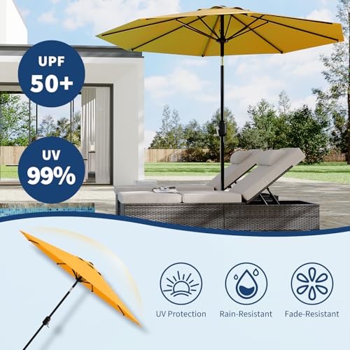 10FT Patio Umbrella 8 Sturdy Ribs Outdoor Table Umbrella