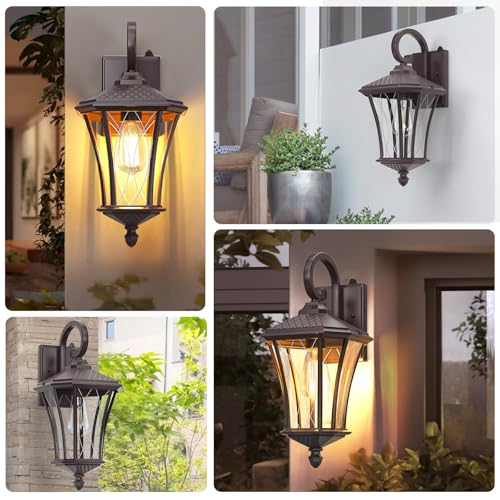 16" Dusk to Dawn Outdoor Light Fixture Wall Mount (2 Count)