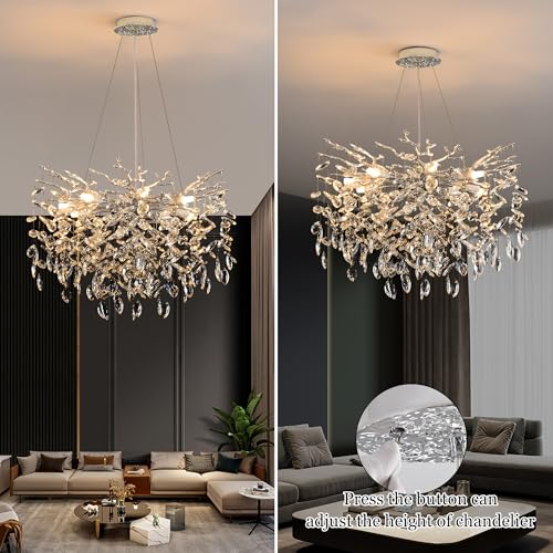 Modern Crystal Tree Branch Chandelier (9 Count)