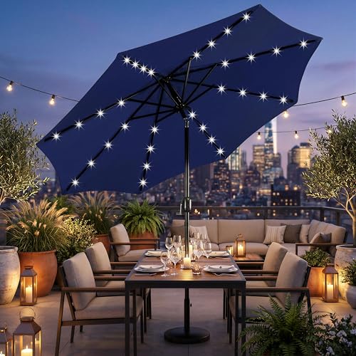 10FT Solar Patio Umbrella w