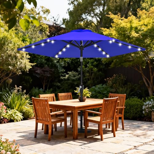 Solar Led Patio Umbrella with 24 Lights 7.5FT