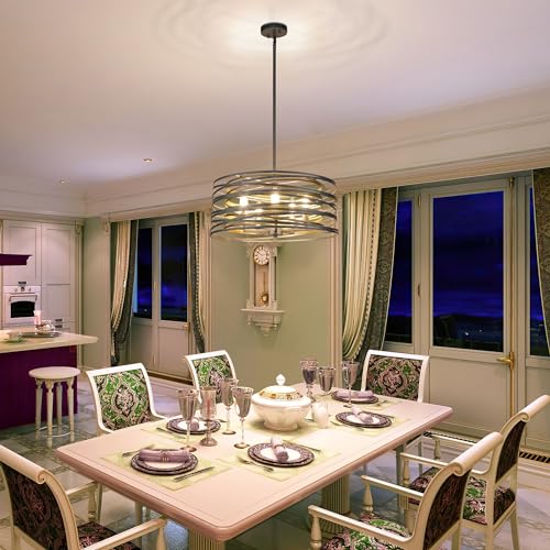 19.7'' Double Round Metal Chandelier