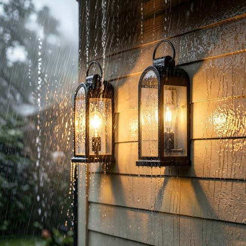 15" Outdoor Wall Lights Black Porch Light 2 (2 Count)
