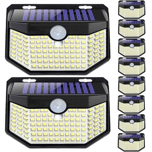 Outdoor Solar Lights 120 LED with Motion Sensor and 3 Lighting Modes (10 Count)