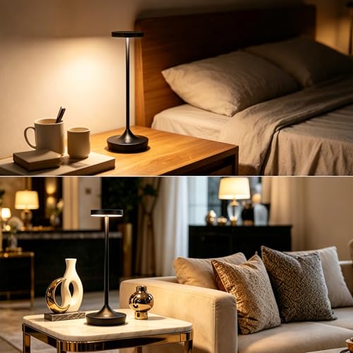 2 Pack Rechargeable Cordless Table Lamps 6000mAh LED Battery Table Light
