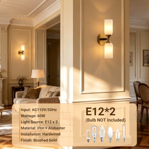 Alabaster Wall Sconces Set of Two (2 Count)