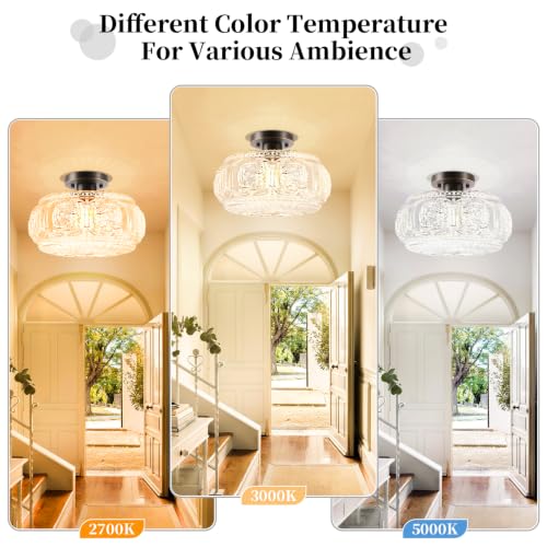 12 Inch Oil Rubbed Bronze Semi Flush Mount Ceiling Light Fixture