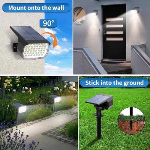 Solar Spot Lights Outdoor 2 Pack (2 Count)