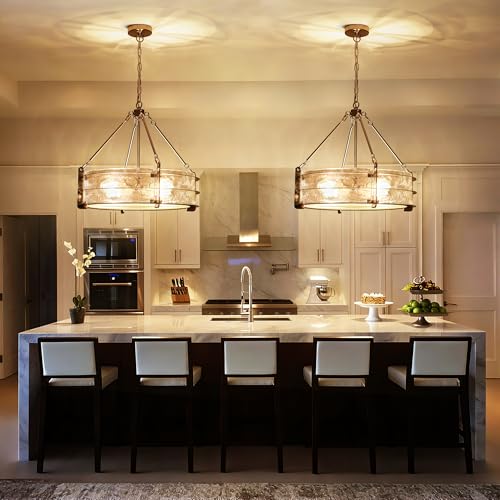 22” Modern Brushed Nickel Glass Chandeliers for Dining Room